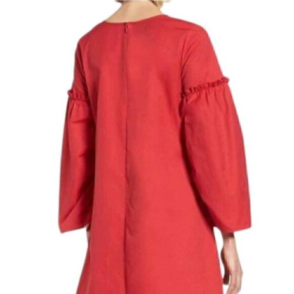 Halogen Red Parachute Ruffle Sleeve Shift Dress - Picture 2 of 8